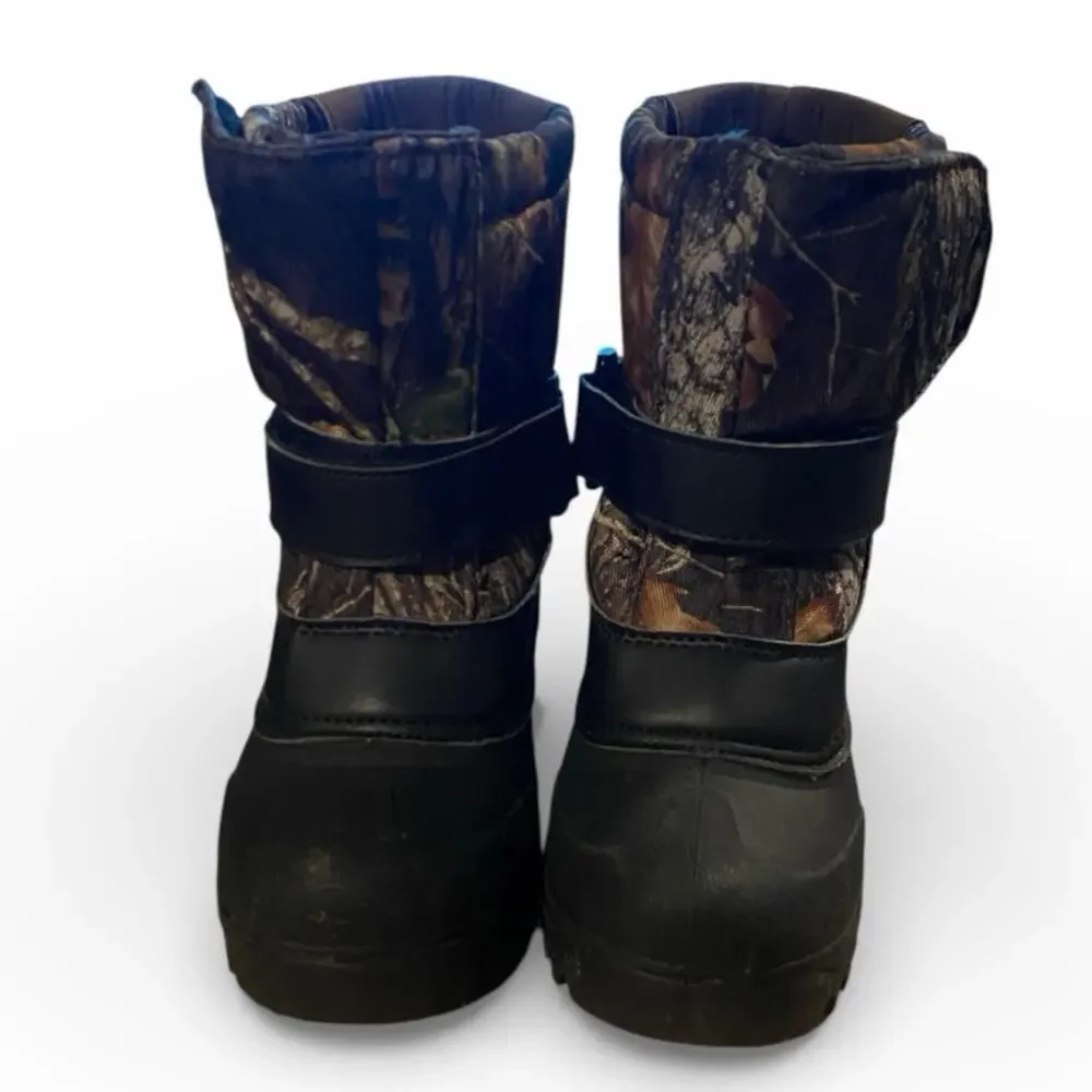 Itasca Snowboots Boys Size 13 Black Brown Camo Waterproof Pull On Boots